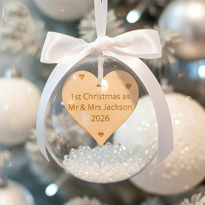 1st Christmas as Mr &amp; Mrs Wedding Bauble