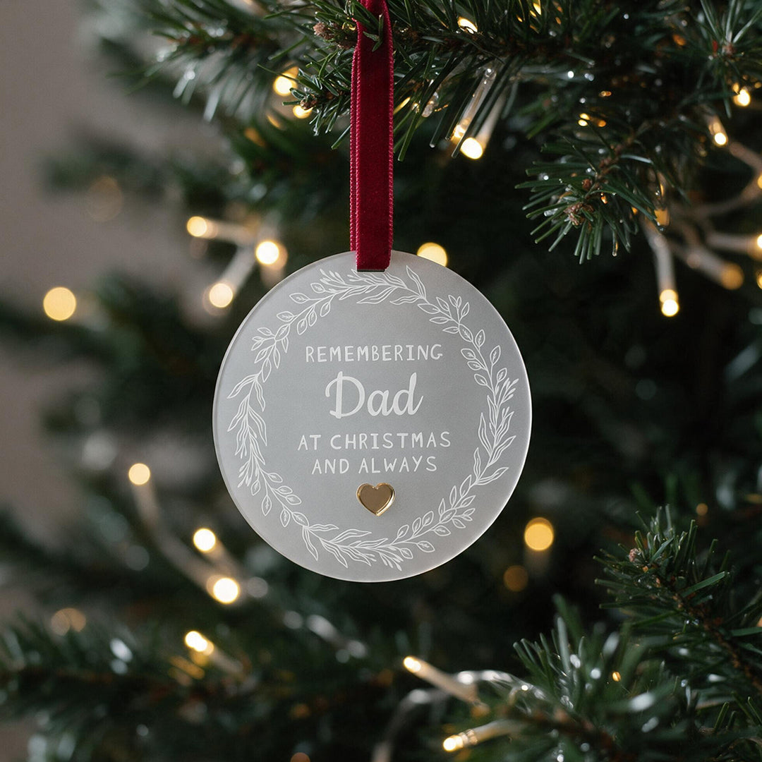 Memorial Wreath Frosted Acrylic Christmas Tree Decoration