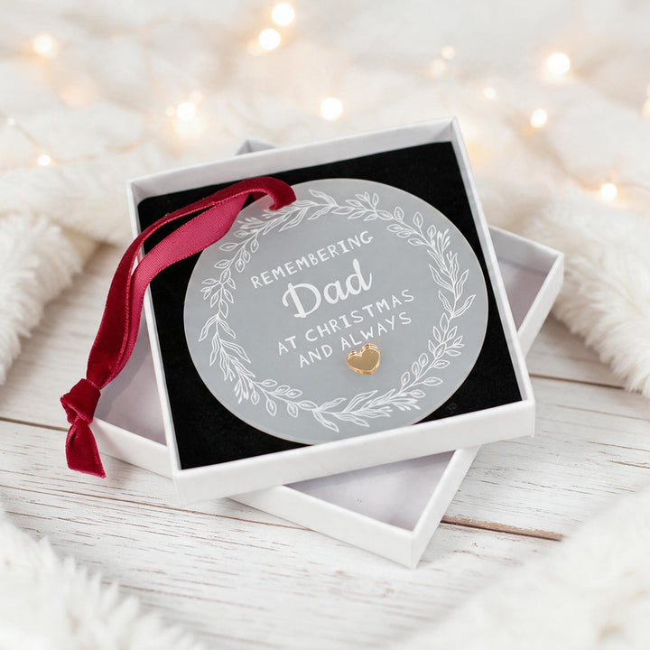 Memorial Wreath Frosted Acrylic Christmas Tree Decoration