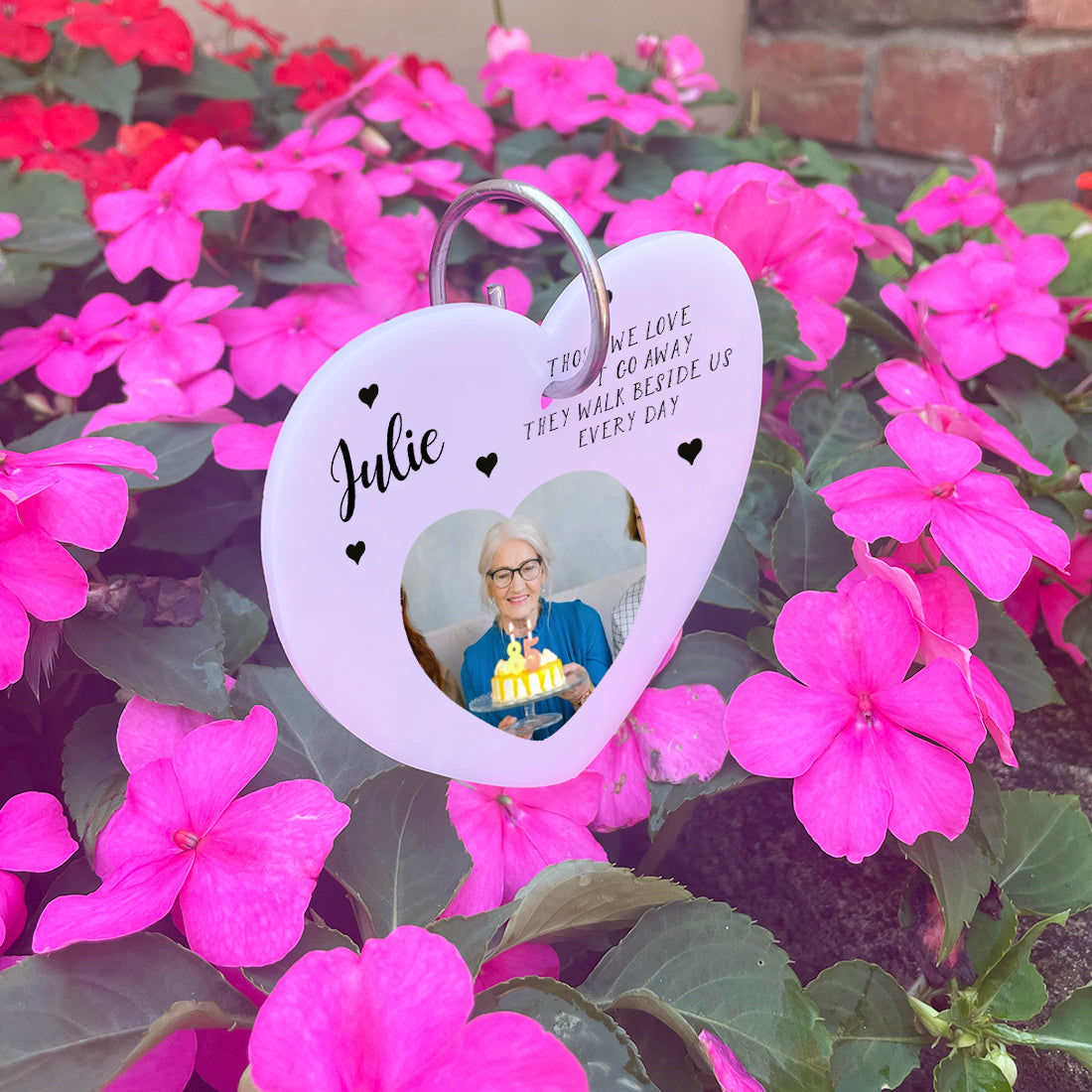 Acrylic Heart Photo Memorial Poem Garden Tag Wire Holder-Love Lumi Ltd