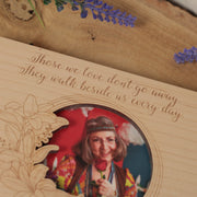 Condolence Photo Engraved Wooden Keepsake Greetings Card
