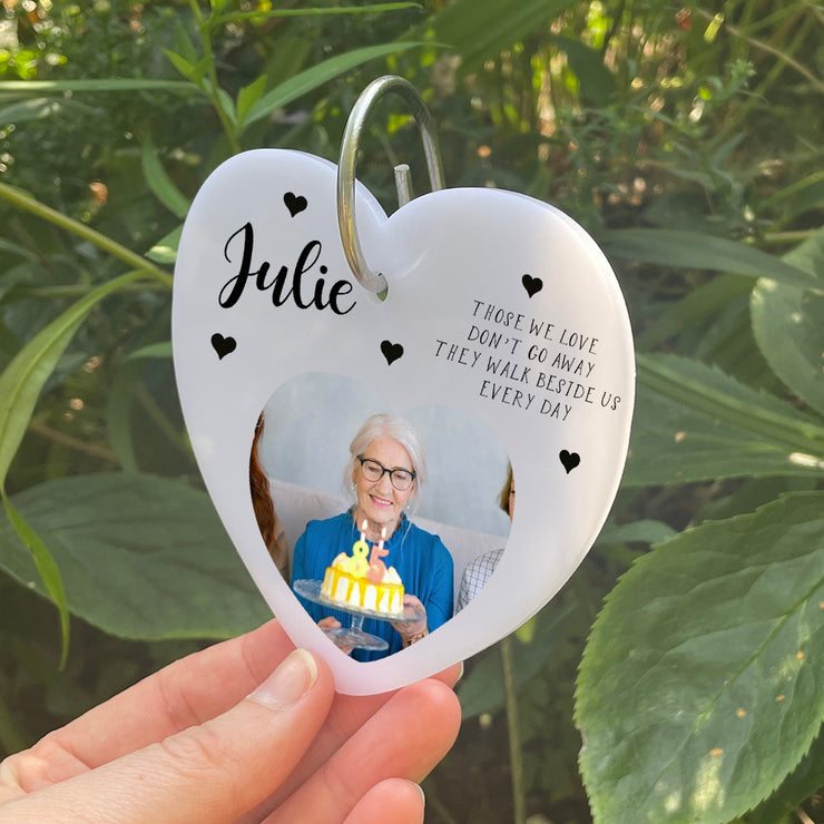Acrylic Heart Photo Memorial Poem Garden Tag Wire Holder