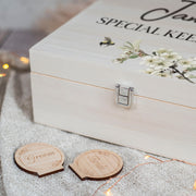 Apple Blossom Natural Wooden Memory Keepsake Box-Love Lumi Ltd