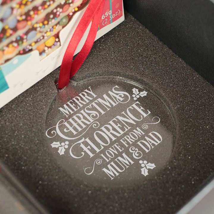Merry Christmas Message Highball Glass and Decoration Gift Boxed Set