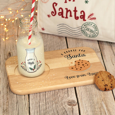 Milk and Cookie for Santa Christmas Eve Board and Glass Set