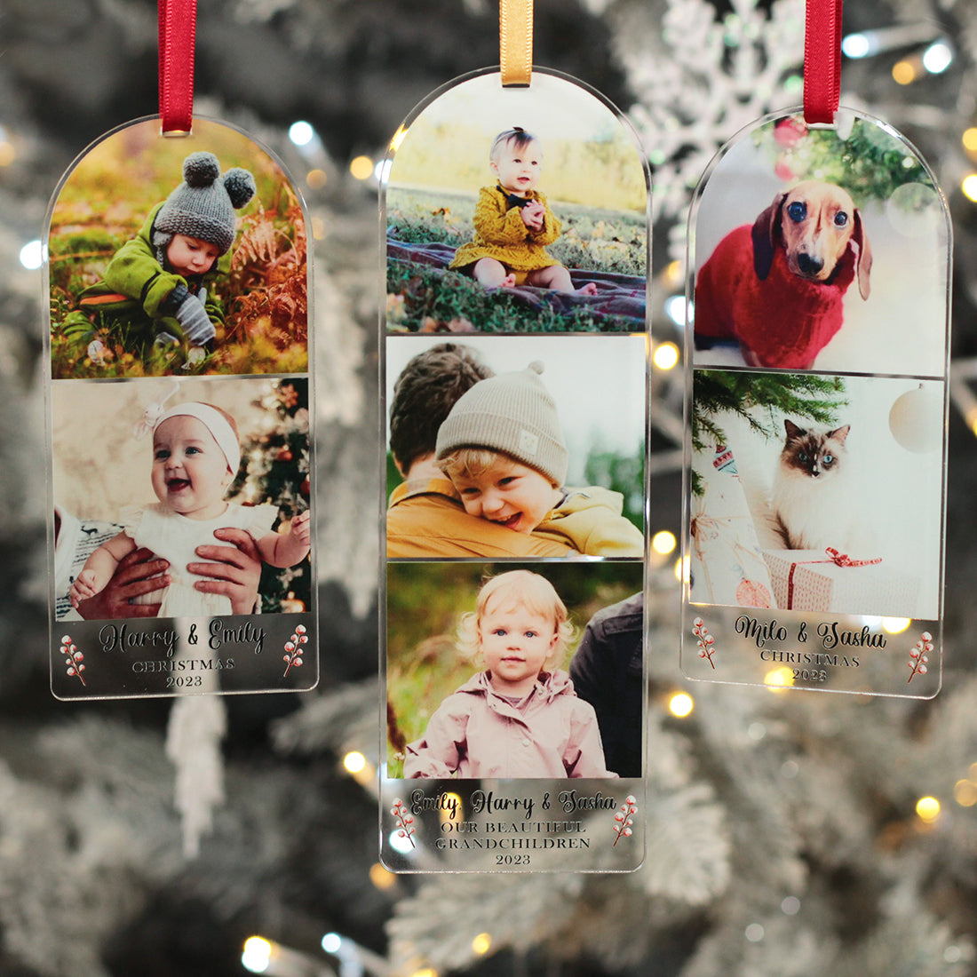Family Photo Strip Christmas Tree Decoration Bauble-Love Lumi Ltd
