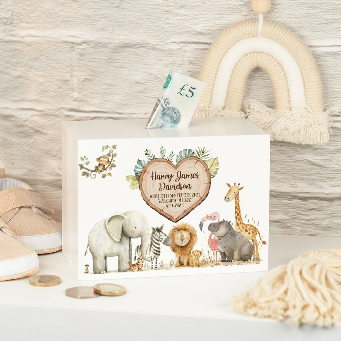 Safari Animal Baby Money Box-Love Lumi Ltd