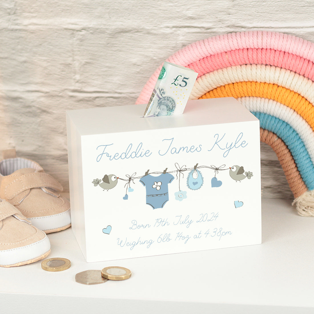 Baby Grow Bunting Money Box-Love Lumi Ltd