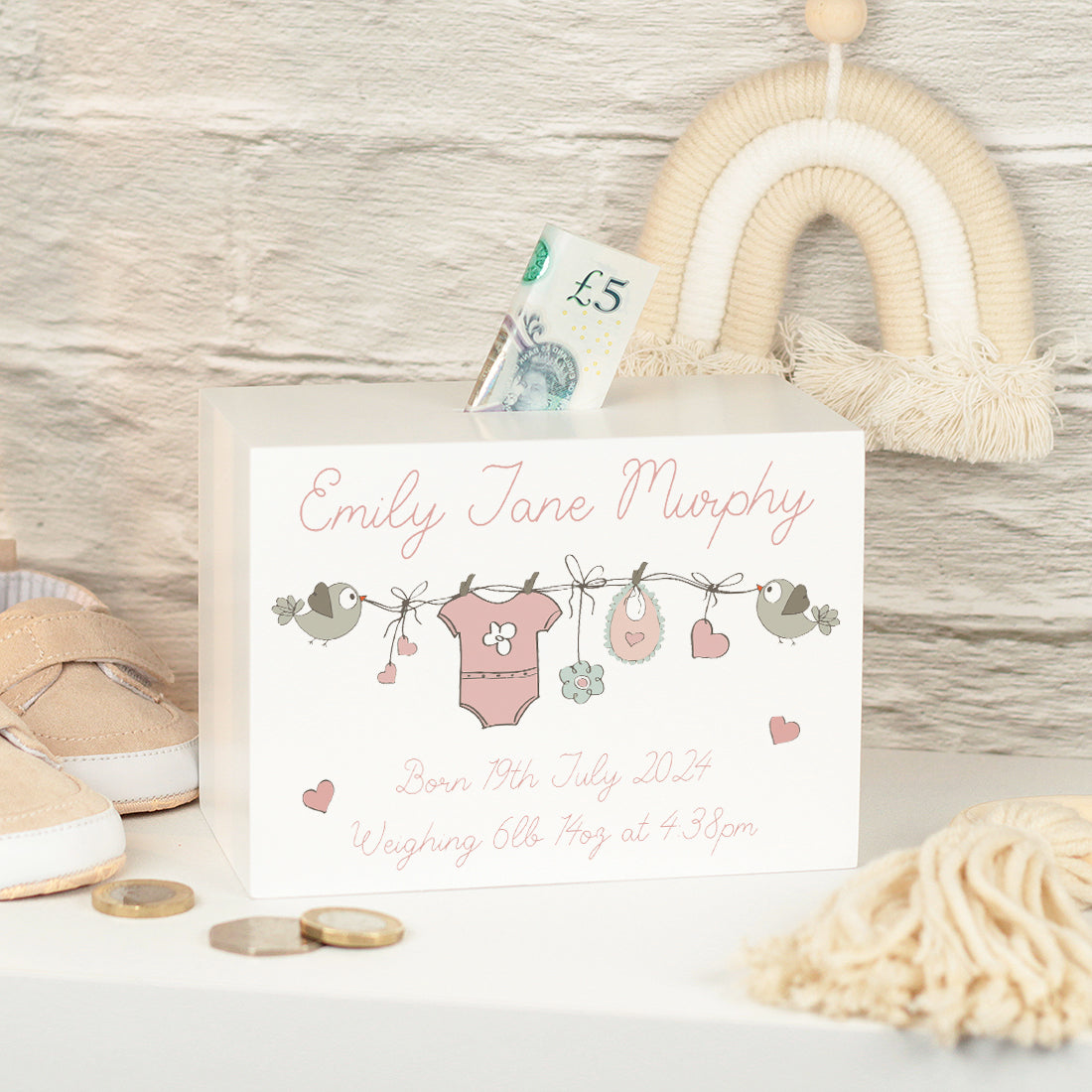 Baby Grow Bunting Money Box-Love Lumi Ltd