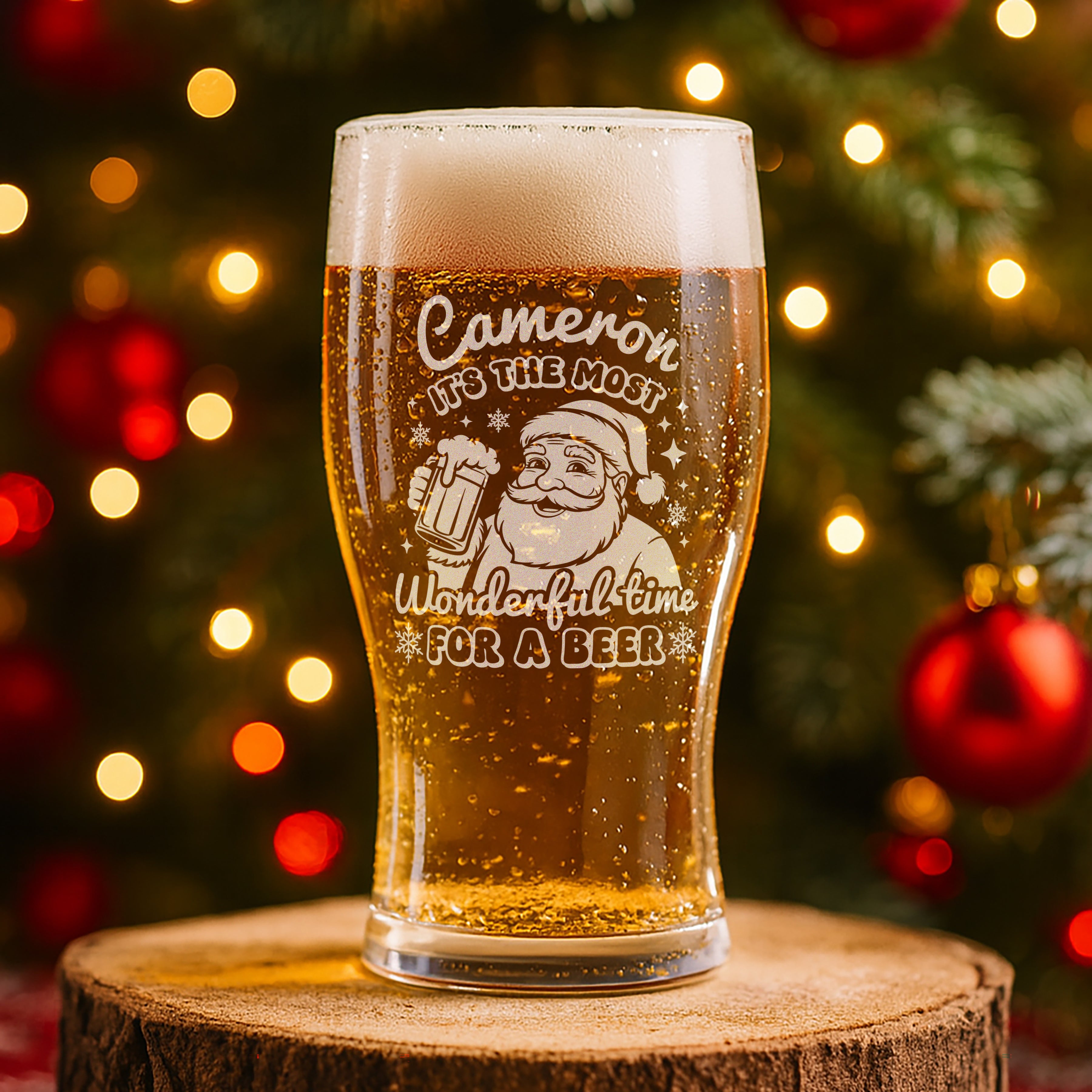 Santa Cheers Christmas Pint Glass and Gift Boxed Set