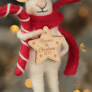 Personalised Felt Mouse Baby's 1st Christmas Tree Decoration