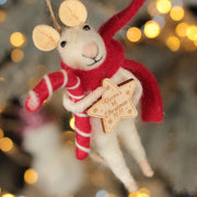 Personalised Felt Mouse Baby's 1st Christmas Tree Decoration