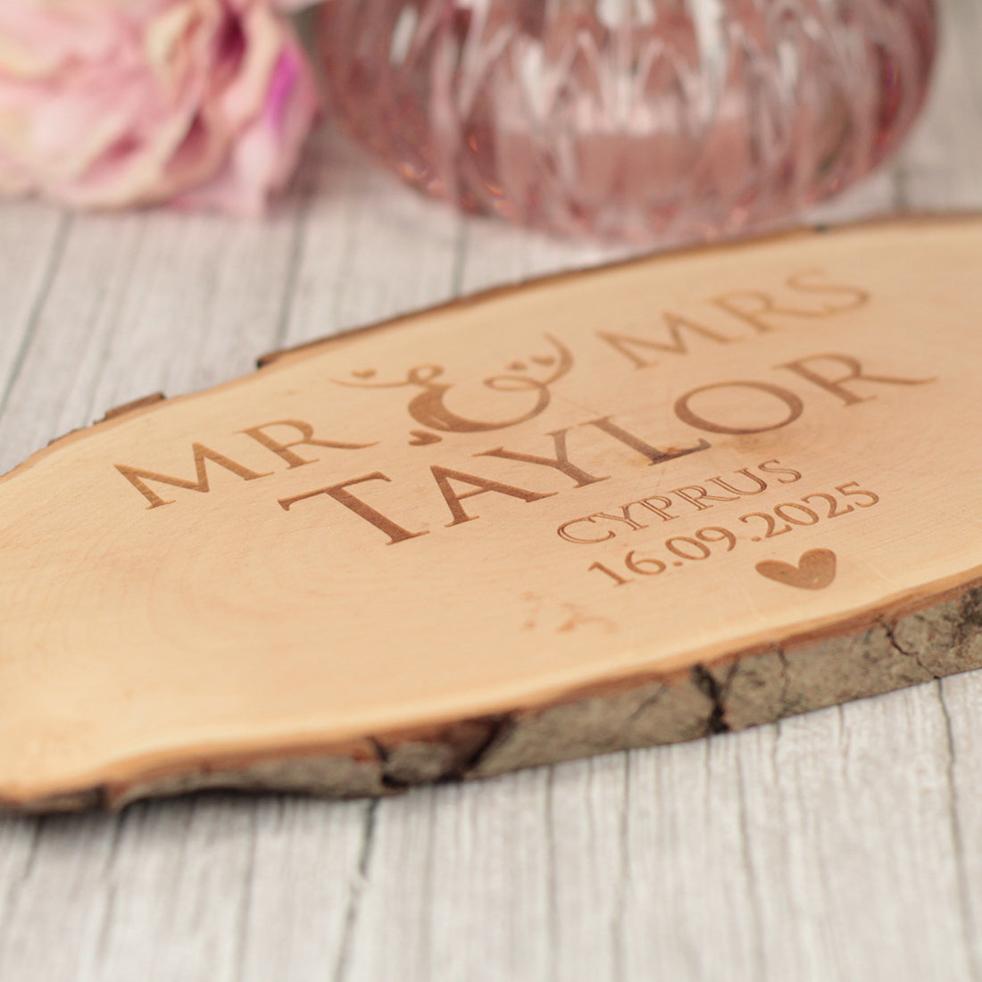 Wedding Gift Log Slice Sign