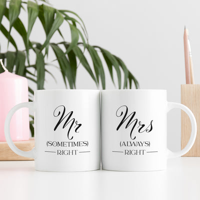 Mr & Mrs Always Right Couple Gift Wedding Mugs