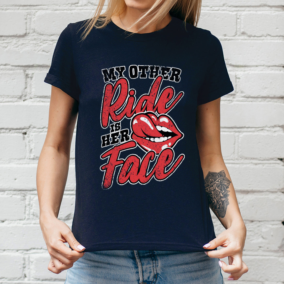 My Other Ride is His/Her Face Motorcycle T-Shirt-Love Lumi Ltd