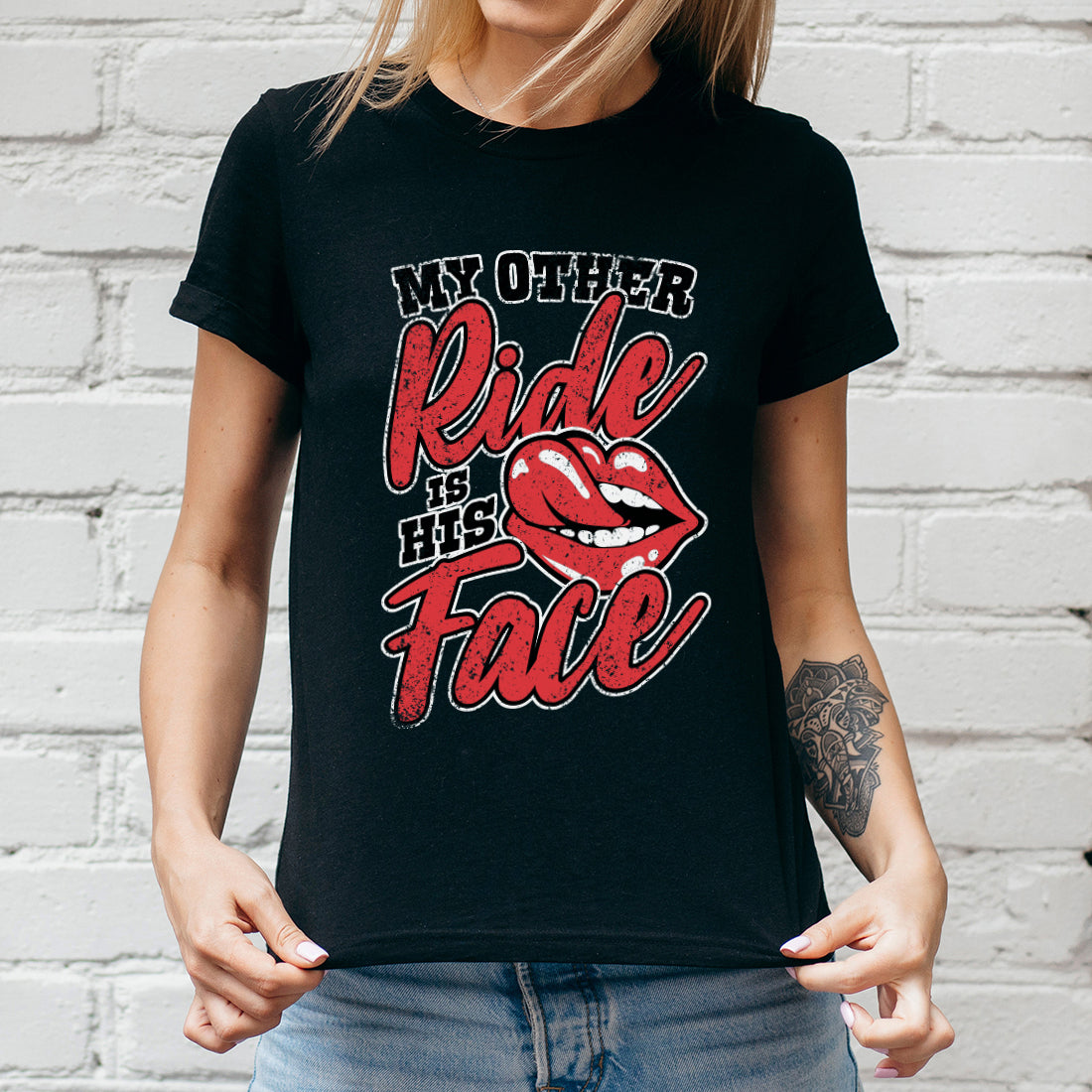My Other Ride is His/Her Face Motorcycle T-Shirt-Love Lumi Ltd