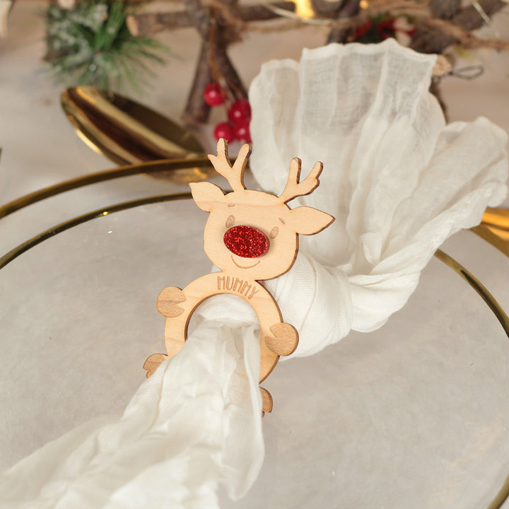 Rudolph Napkin Ring Christmas Table Place Name Setting-Love Lumi Ltd