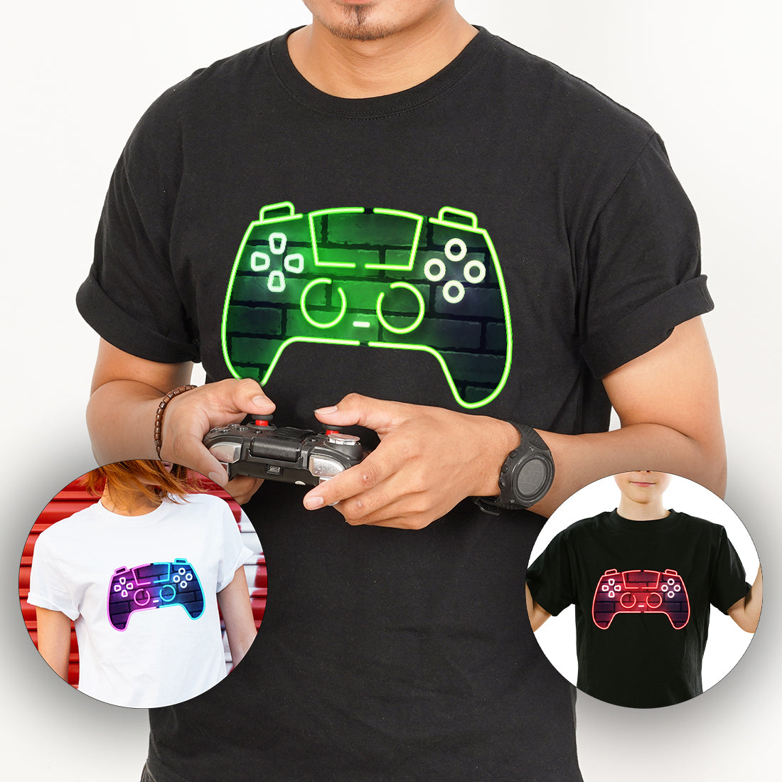 Neon Video Game Gaming Unisex Child and Adult T-Shirt-Love Lumi Ltd