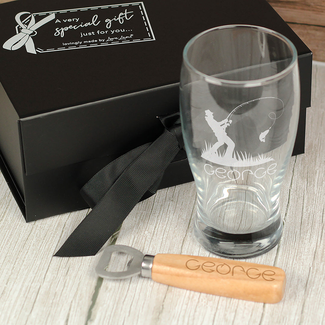 Fishing Engraved Pint Glass
