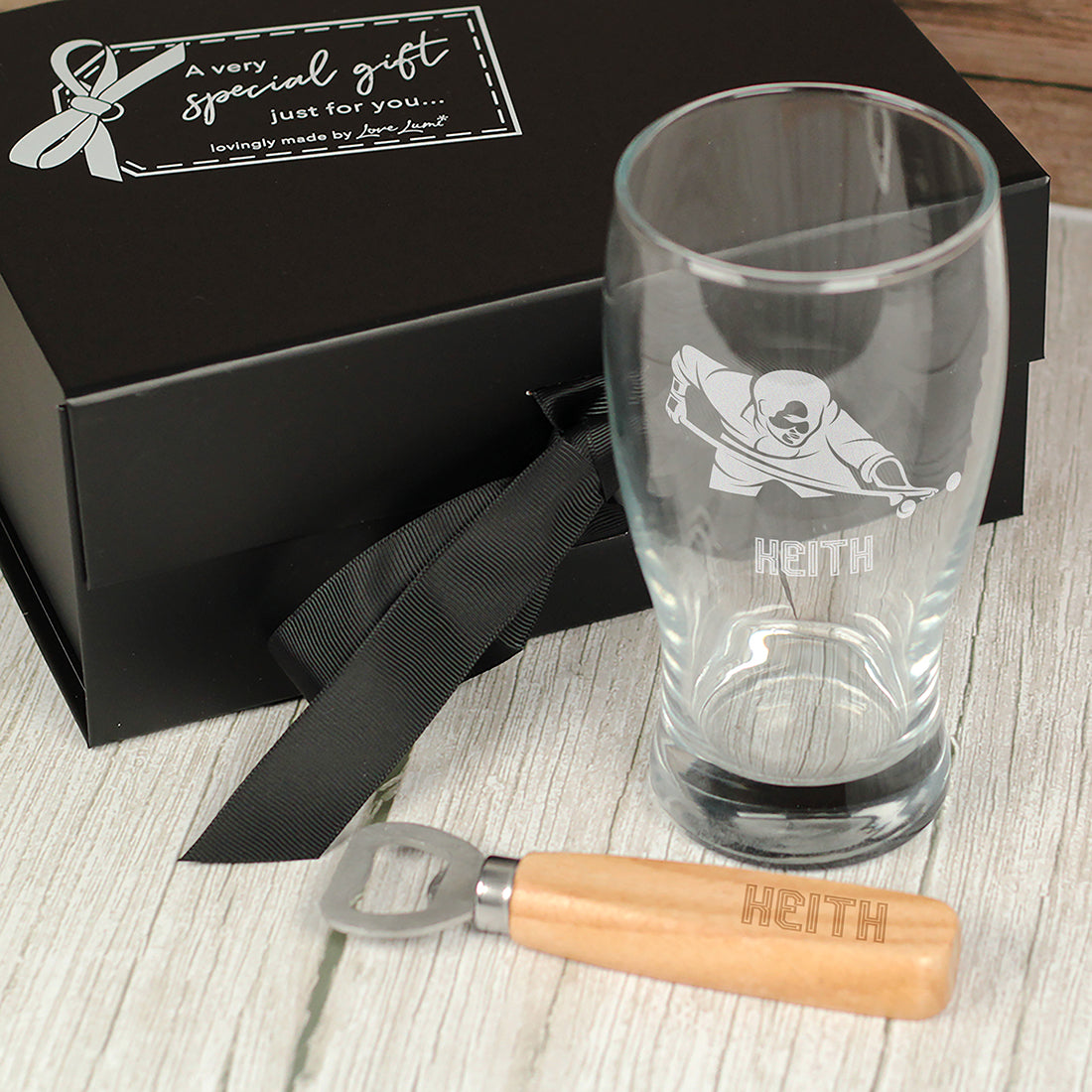 Snooker Engraved Pint Glass