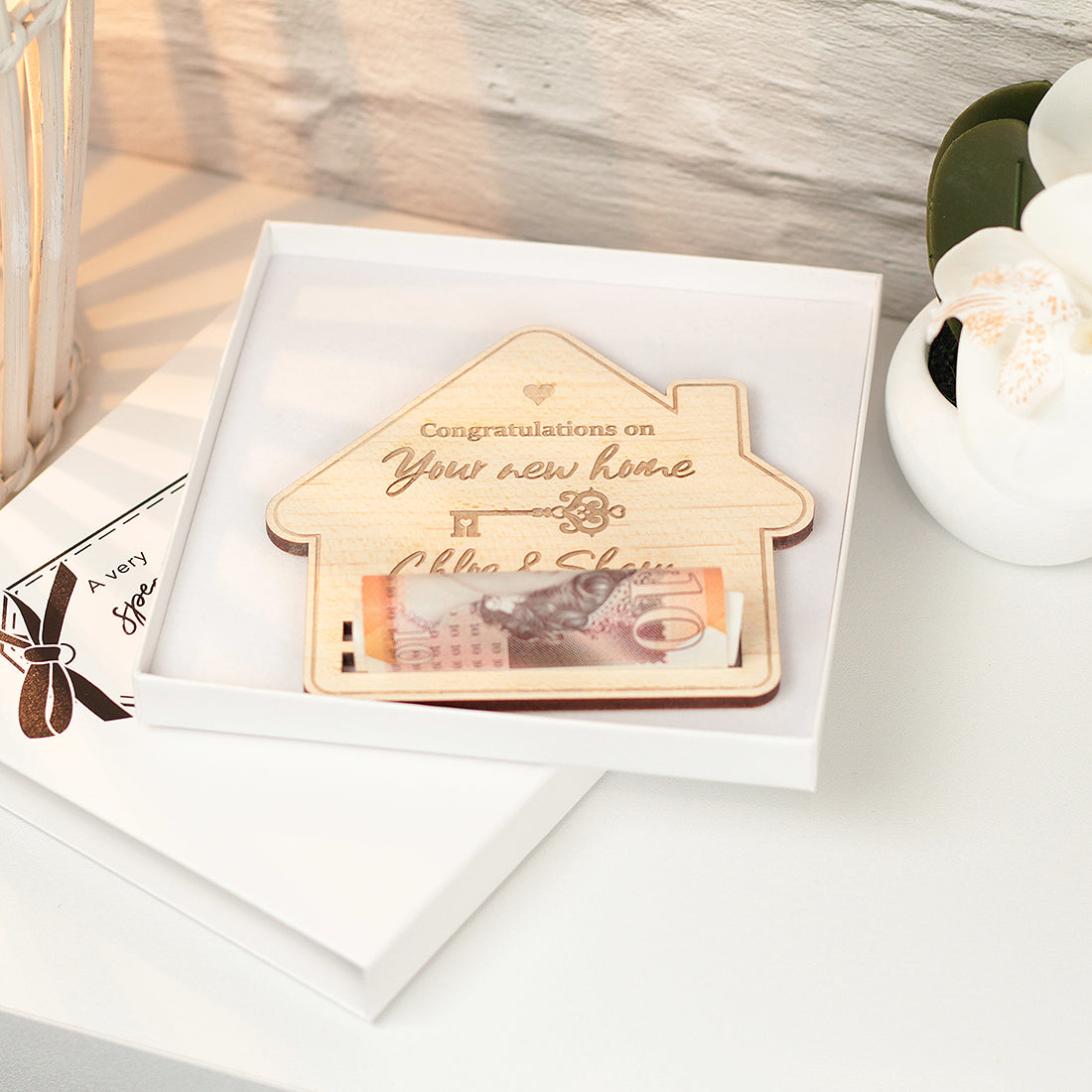 Wooden New Home Housewarming Money Voucher Holder Gift Card-Love Lumi Ltd