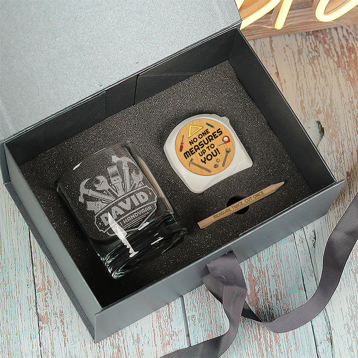 Personalised No.1 Handyman Whiskey Glass Tumbler