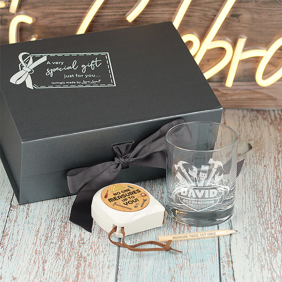 Personalised No.1 Handyman Whiskey Glass Tumbler