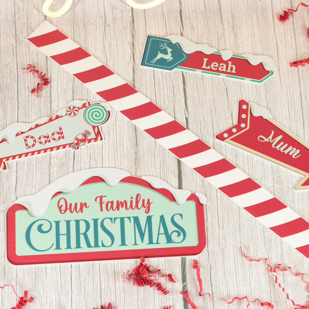 North Pole Family Christmas Wall Hanging Sign