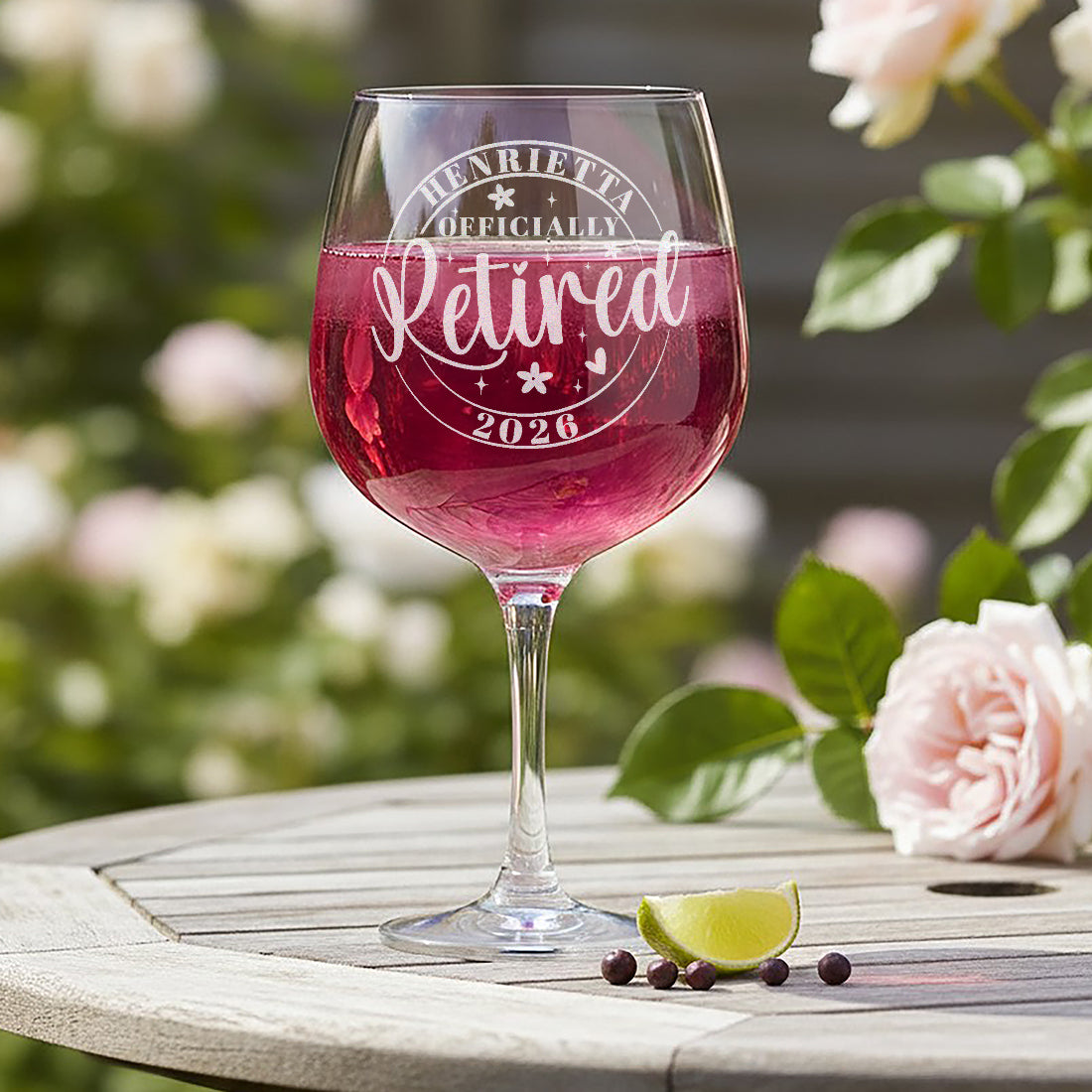 Officially Retired Large Balloon Gin Glass