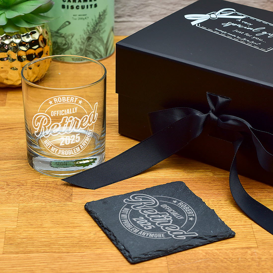 Officially Retired Retirement Whiskey Glass Tumbler