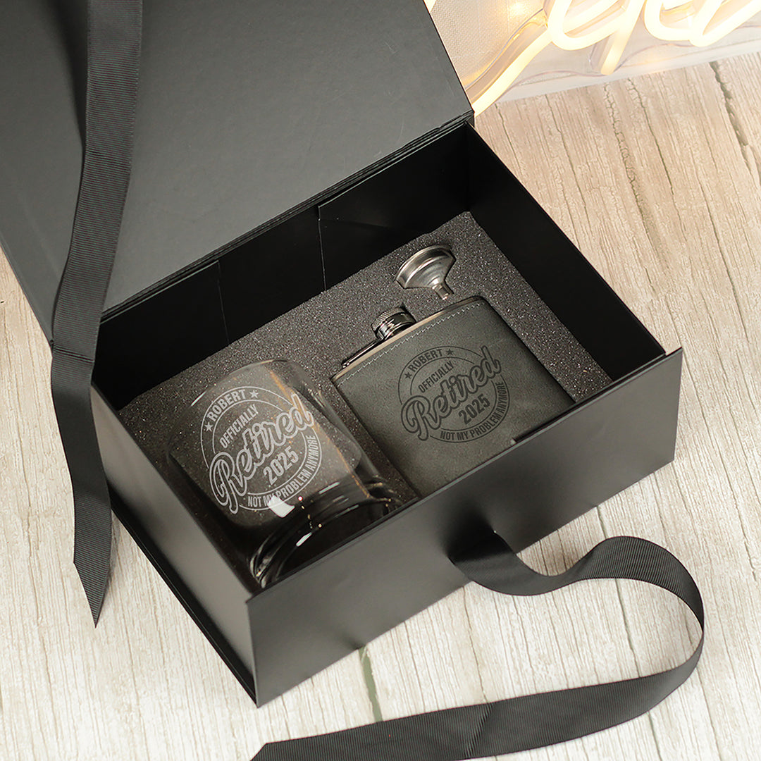 Officially Retired Retirement Hip Flask