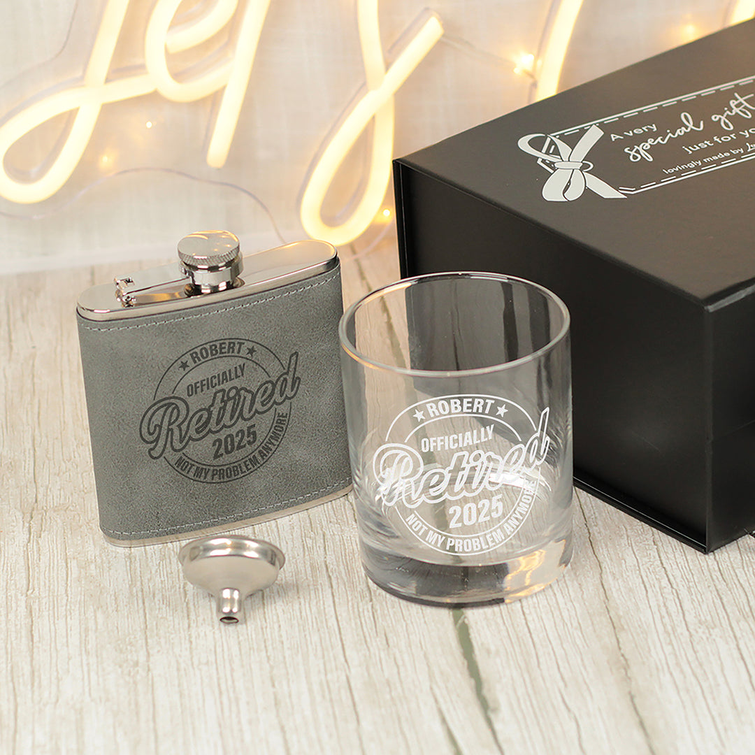 Officially Retired Retirement Hip Flask