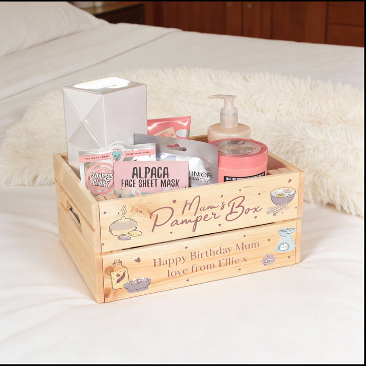Personalised Pamper Treat Wooden Crate