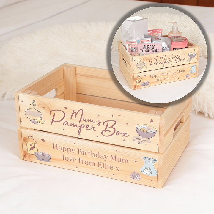 Personalised Pamper Treat Wooden Crate