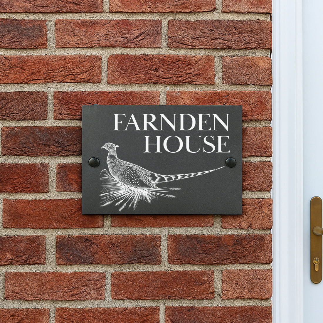 Pheasant Slate House Number or Name Wall Mounted Sign