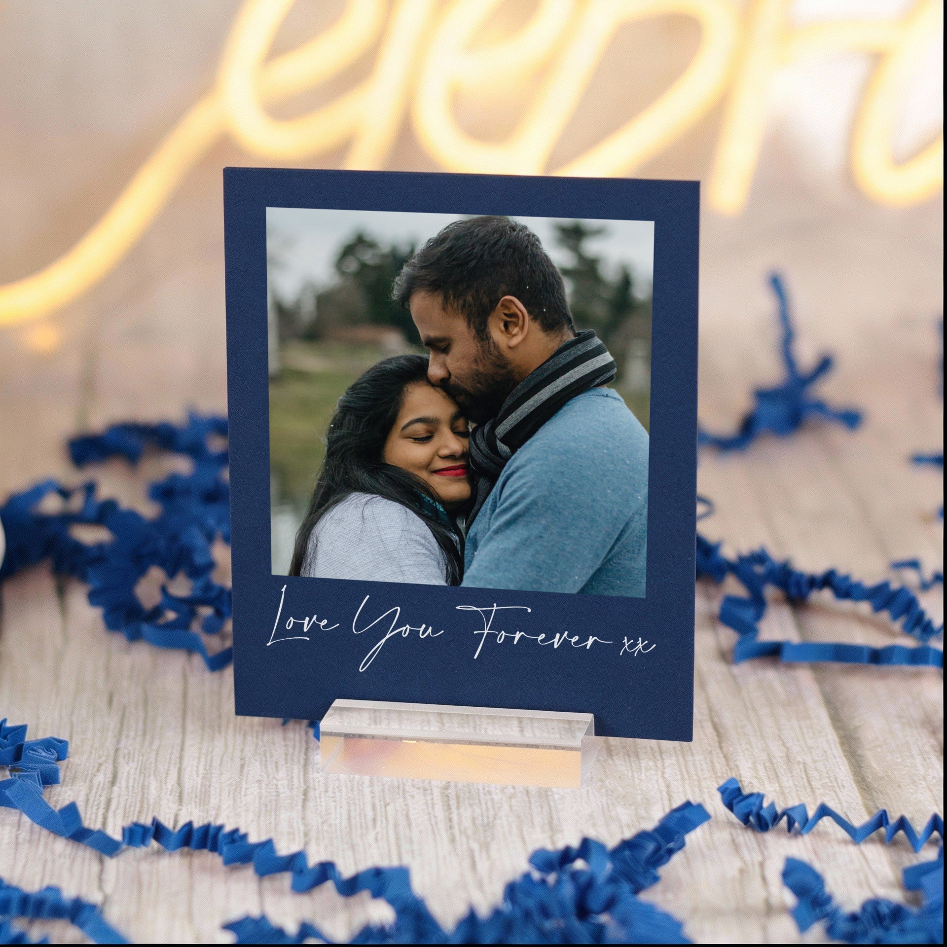 Polaroid Photo and Message Keepsake Sign with Stand