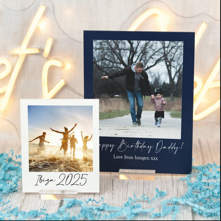 Polaroid Photo and Message Keepsake Sign with Stand