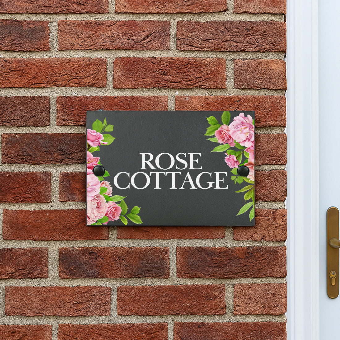 Roses Slate House Number or Name Wall Mounted Sign