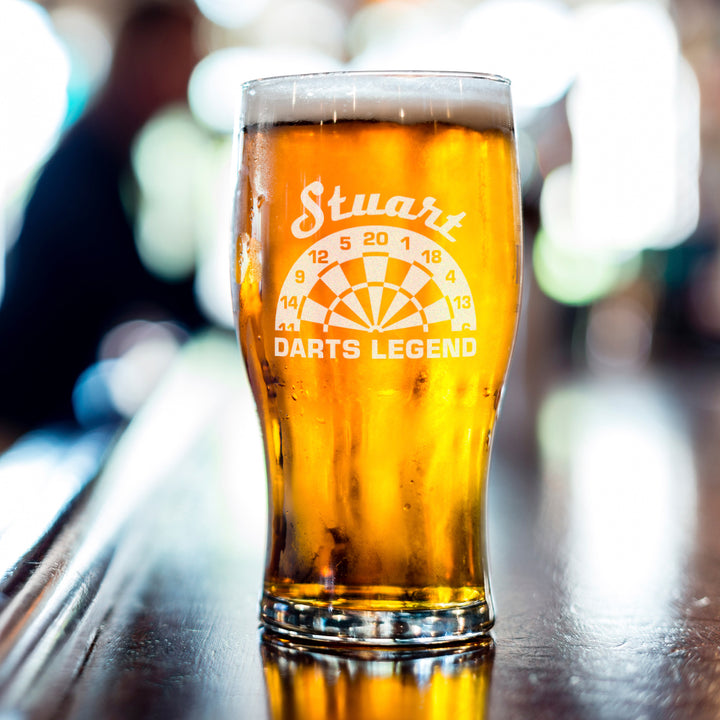 Darts Legend Pint Glass