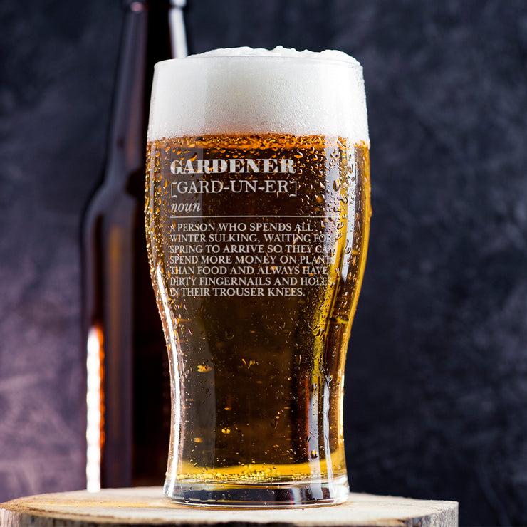 Gardener Dictionary Definition Pint Glass