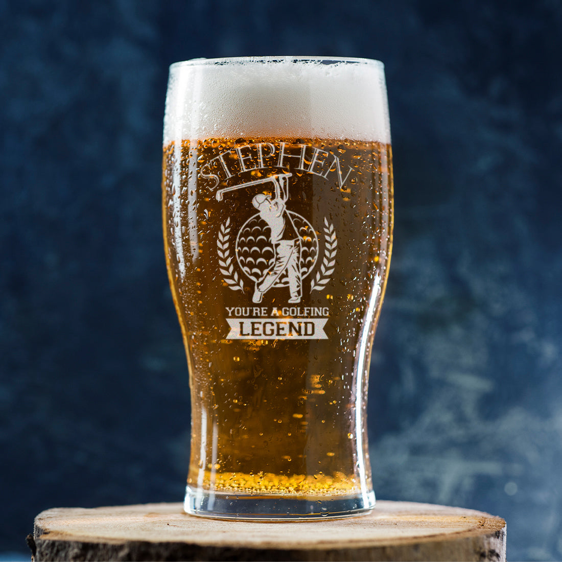 Golfing Legend Pint Glass and Golf Balls