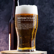 Motorcyclist Dictionary Definition Pint Glass-Love Lumi Ltd