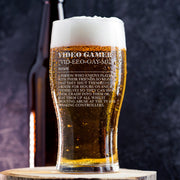 Video Gamer Dictionary Definition Pint Glass-Love Lumi Ltd