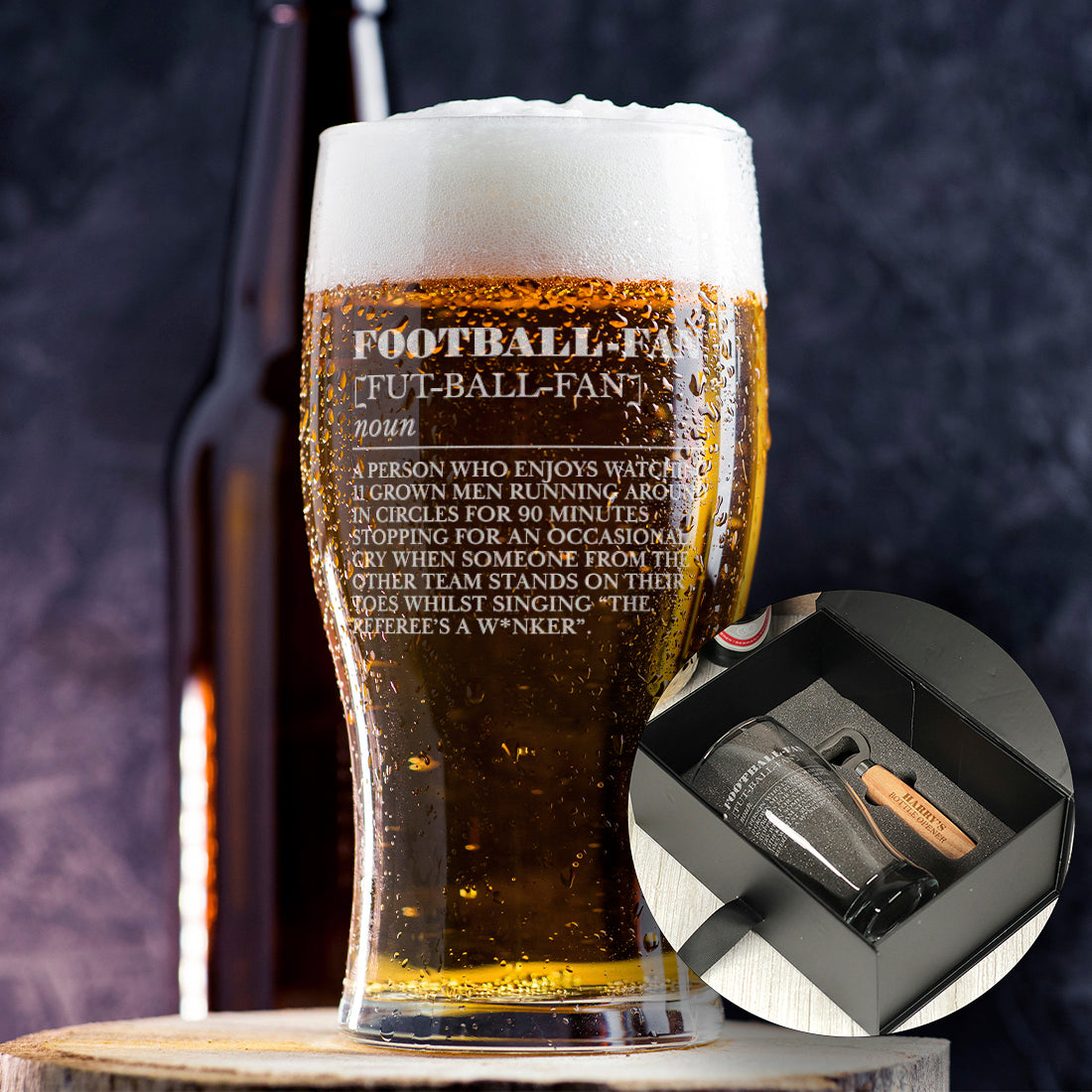 Football Fan Dictionary Definition Pint Glass-Love Lumi Ltd