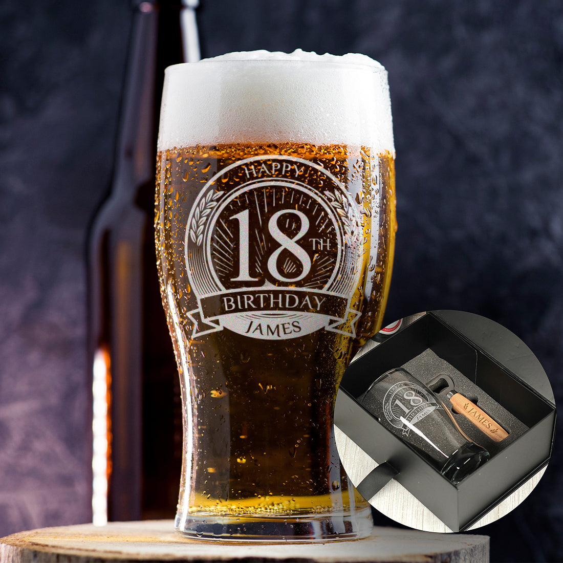 Happy Birthday Any Age Engraved Pint Glass-Love Lumi Ltd