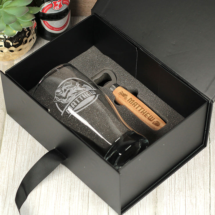 Personalised Motorcycle Beer Pint Glass-Love Lumi Ltd
