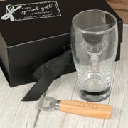 Personalised Stag Pint Glass-Love Lumi Ltd