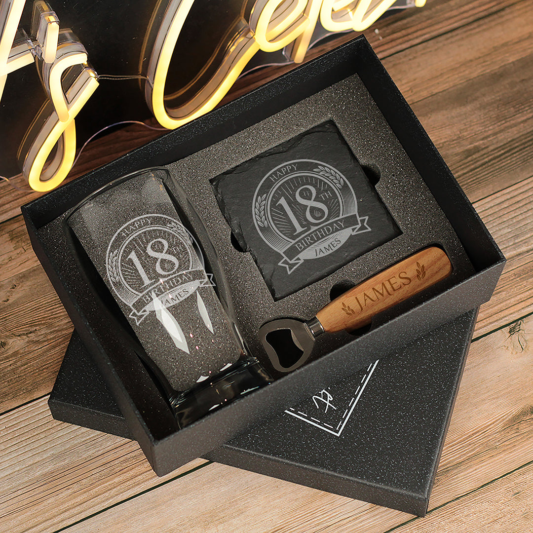Happy Birthday Any Age Engraved Pint Glass-Love Lumi Ltd