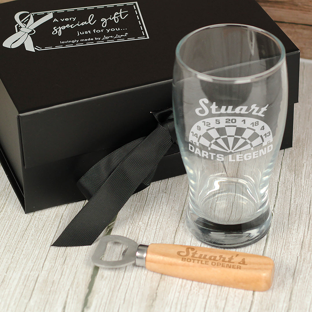 Darts Legend Pint Glass