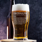 Football Fan Dictionary Definition Pint Glass